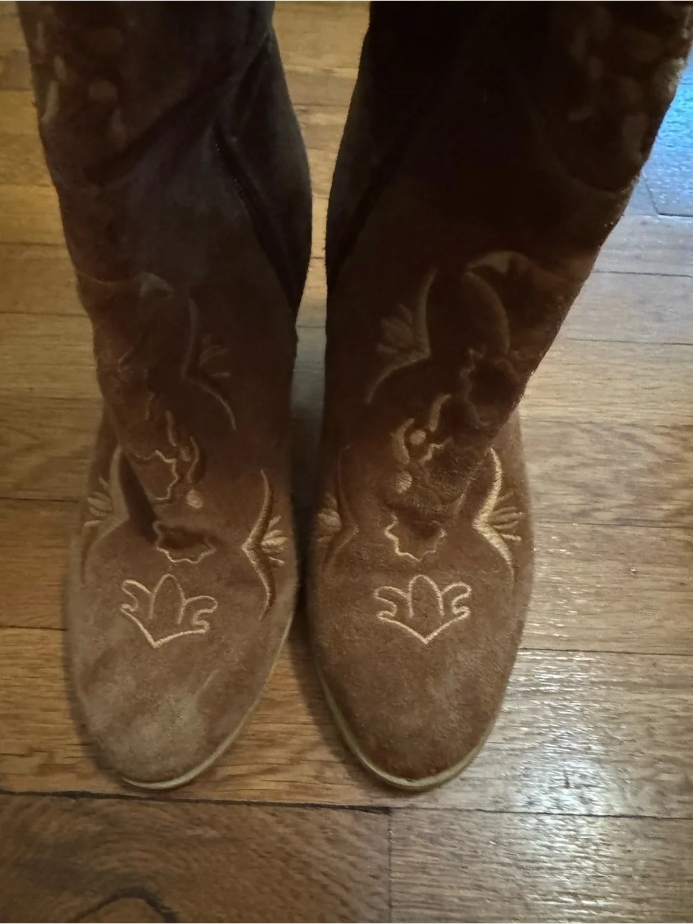 Sbicca Acapella Tan Embroidered Over the Knee Boot